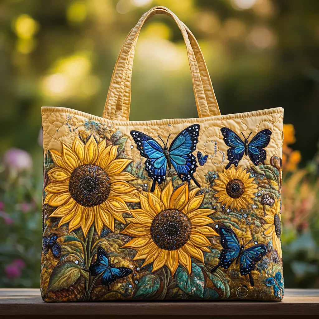 Borsa Donna girasoli e farfalle blu – Capiente e Leggera