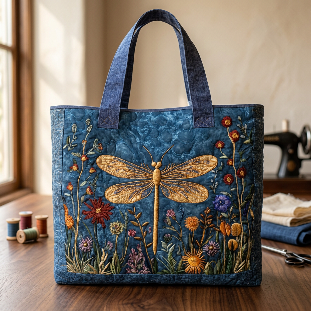 Borsa Donna libellula dorata – Capiente e Leggera