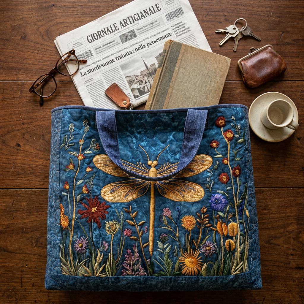 Borsa Donna libellula dorata – Capiente e Leggera