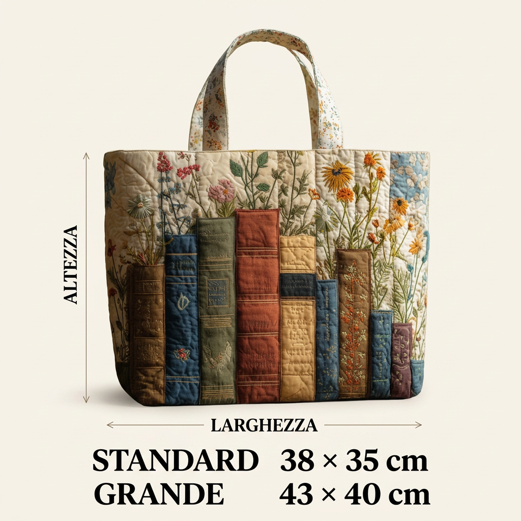 Borsa Trapuntata libri e fiori – Per Amanti dei Libri