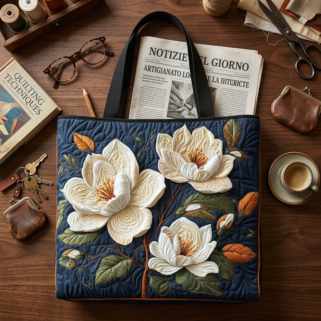 Borsa Floreale Trapuntata magnolia delicata – Due Misure