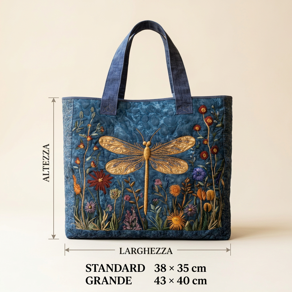 Borsa Donna libellula dorata – Capiente e Leggera