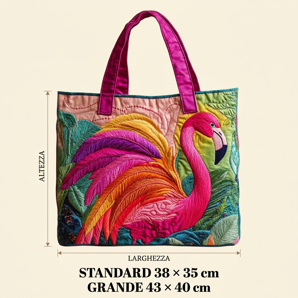 Borsa Artigianale fenicottero arcobaleno – Idea Regalo
