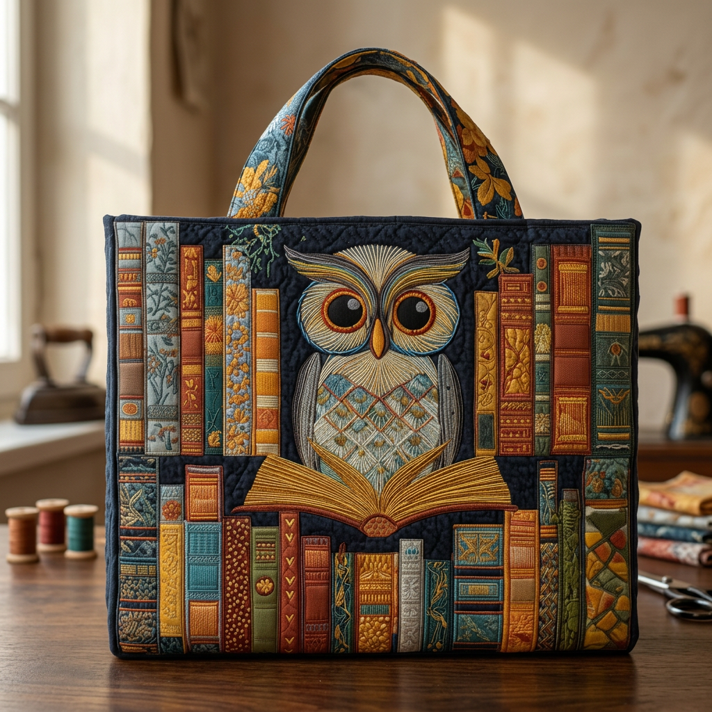 Borsa Artigianale gufo e libri antichi – Idea Regalo