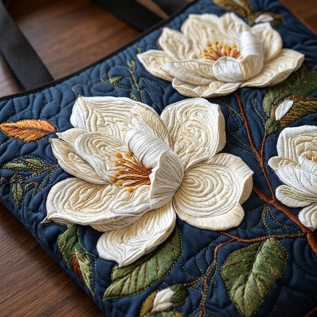Borsa Floreale Trapuntata magnolia delicata – Due Misure