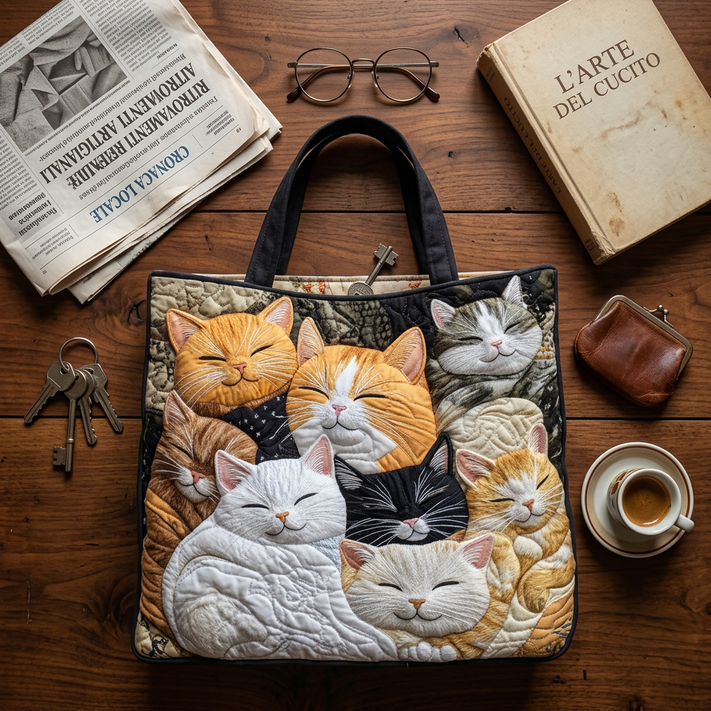 Borsa Trapuntata gattini addormentati – Capiente e Leggera
